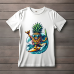 Men's white T-Shirt with Printed Pineapple Face