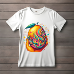 Men's white T-Shirt with Printed Sweet Mango Design