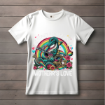 Men's white T-Shirt with Printed Dragons Design