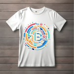 Men's white T-Shirt with Printed B Logo Design