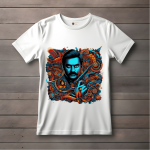 Men's white T-Shirt with Printed Modern Man Design