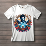 Men's white T-Shirt with Printed Teja Sajja Man Face