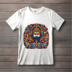 Men's white T-Shirt with Printed Hanuman Jayanti Face