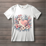 Men's white T-Shirt with Printed Heart shaped Design