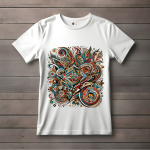 Men's white T-Shirt with Printed Tribal Boho Pattern