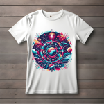 Men's white T-Shirt with Printed Horoscope Design