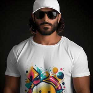 Men's white T-Shirt with Printed Very Beautiful Design