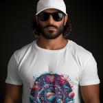 Men's white T-Shirt with Printed Horoscope Design