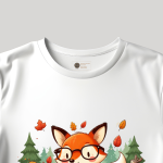 Men's white T-Shirt with Printed Fox Face