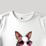 Men's white T-Shirt with Printed Bunny Design