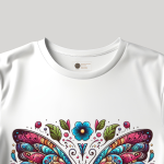 Men's white T-Shirt with Printed Butterfly Mandalas