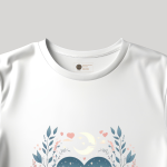 Men's white T-Shirt with Printed Heart Shape