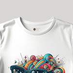 Men's white T-Shirt with Printed Sunglasses Design