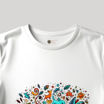 Men's white T-Shirt with Printed A cup of tea Design