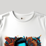 Men's white T-Shirt with Printed Modern Man Design