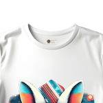 Men's white T-Shirt with Printed Rabbit Face