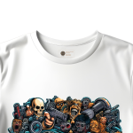 Men's white T-Shirt with Printed Game Character Design