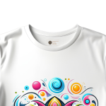 Men's white T-Shirt with Printed Flowers Design