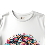 Men's white T-Shirt with Printed Abstract Design