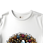 Men's white T-Shirt with Printed Honey Bee Face