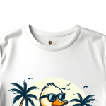 Men's white T-Shirt with Printed Duck Face