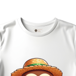 Men's white T-Shirt with Printed Monkey Face