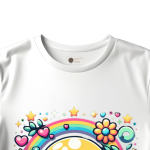 Men's white T-Shirt with Printed Happy Love Face