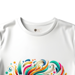 Men's white T-Shirt with Printed Dolphin fish Design