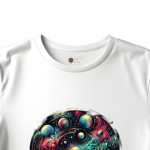 Men's white T-Shirt with Printed Caliber Space Design