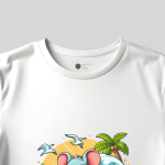 Men's white T-Shirt with Printed Cute Cartoon Mouse