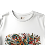 Men's white T-Shirt with Printed Tribal Boho Pattern