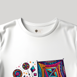 Men's white T-Shirt with Printed Makar Sankranti Design