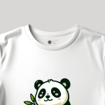 Men's white T-Shirt with Printed Panda Face